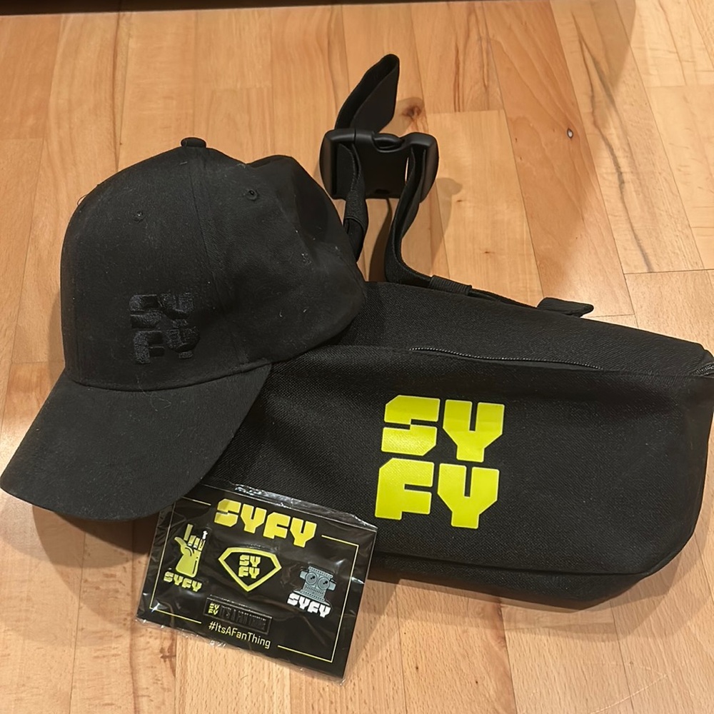Syfy Baseball Cap, Fannypack, & Set of Pins